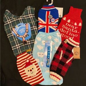 Holiday Dog Sweaters and Pajamas